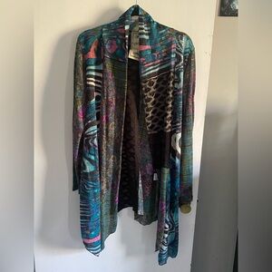 Vintage Multicolor Open Front Cardigan